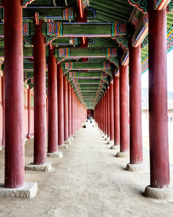 an image of a long corridor in the desert