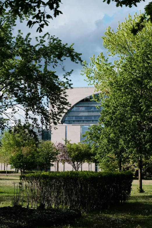 this is a church in a park with lots of trees