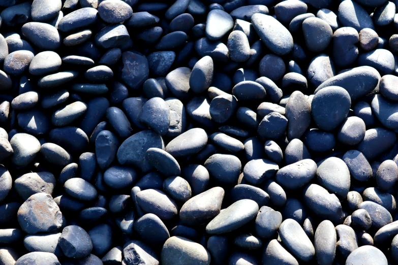 rocks are arranged in a neat area to create an interesting pattern