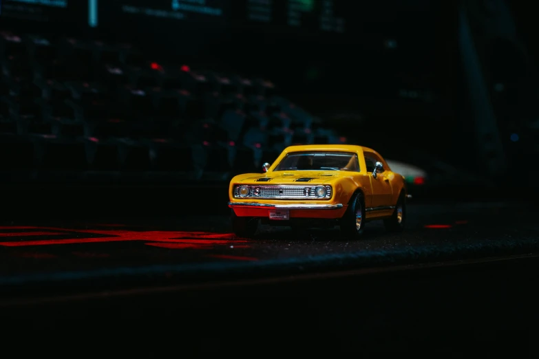 a car that is in the dark