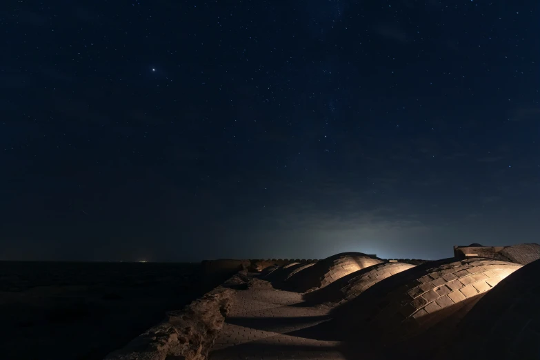 sand piles in the middle of the night