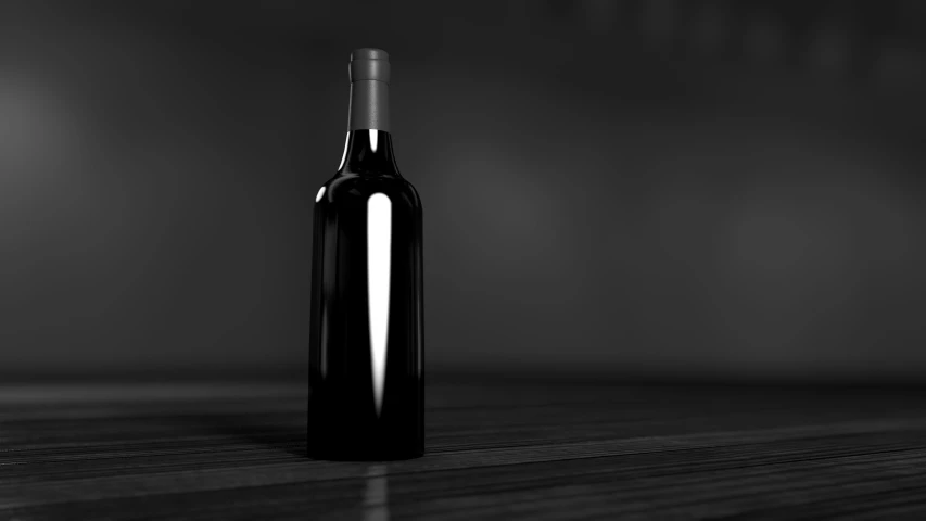 an empty bottle of wine on a table