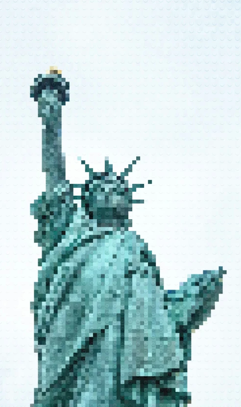 the statue of liberty made out of lego bricks