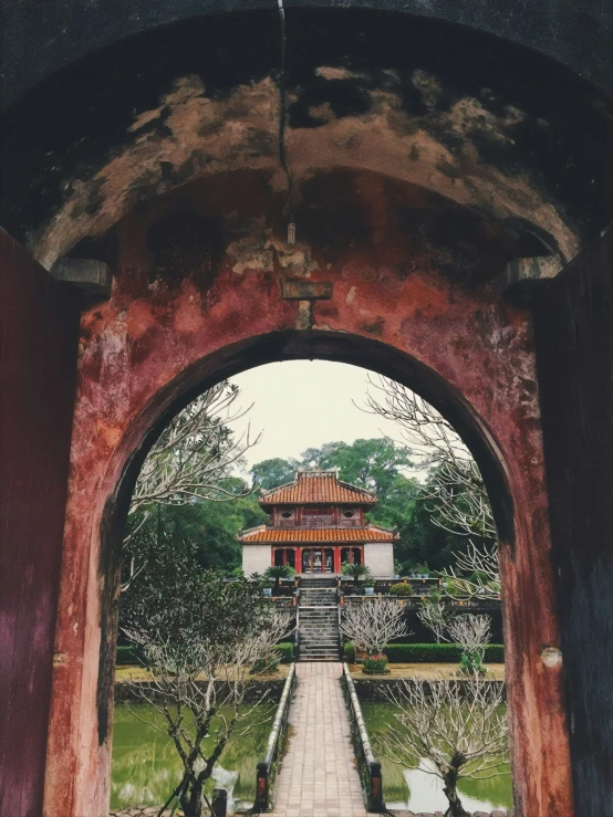 an archway is pictured to provide another view