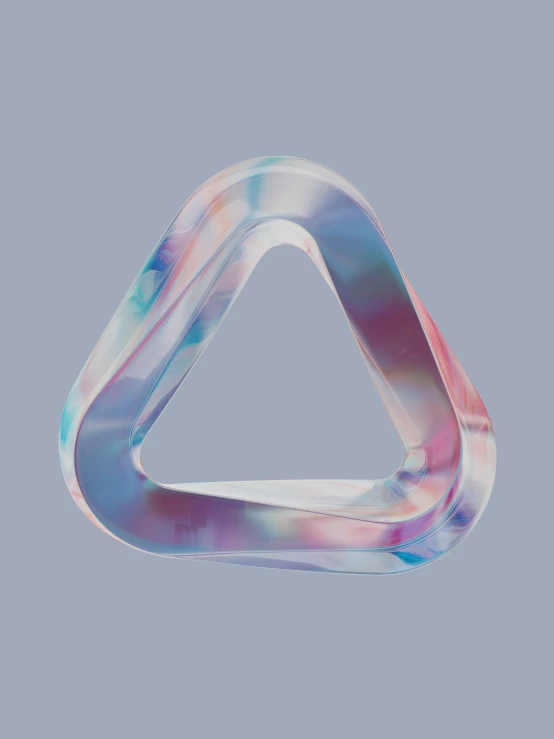 a triangle shaped object with a blue and purple background