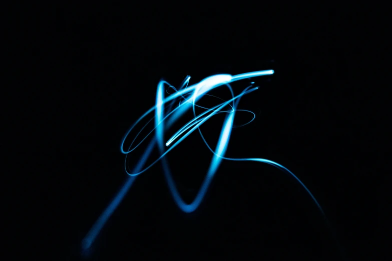 abstract blue lines on a black background