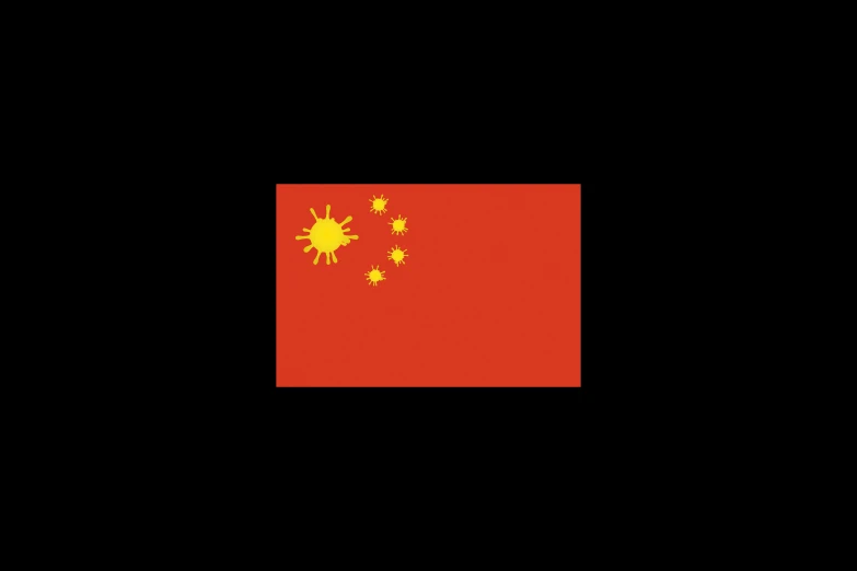 a flag with four yellow stars and some red