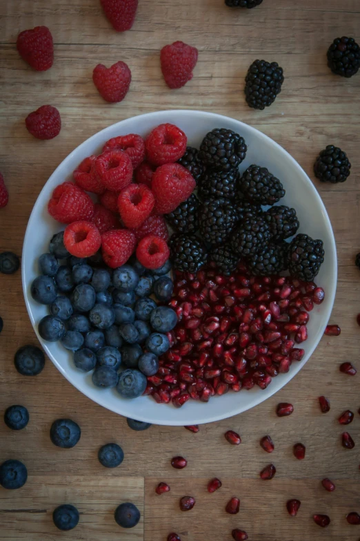 berries and blackberries arranged in a bowl