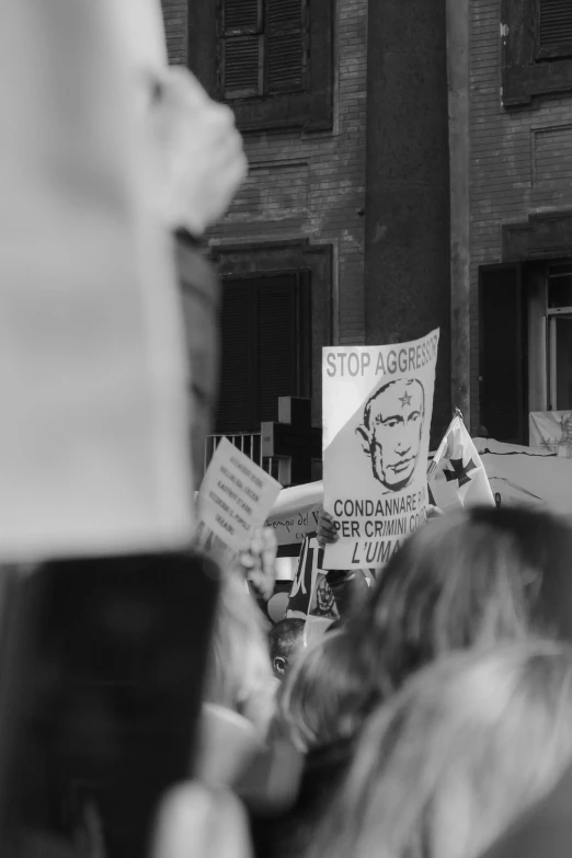 black and white po of people protesting