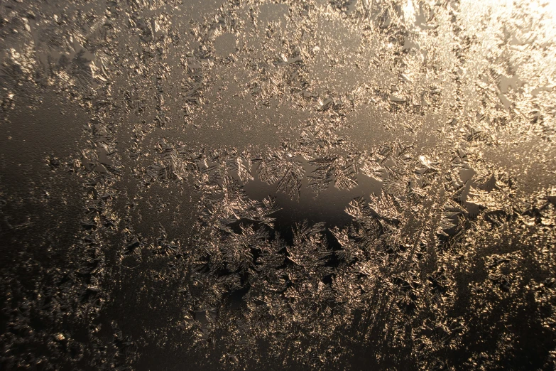 abstract picture of ice on glass covered window