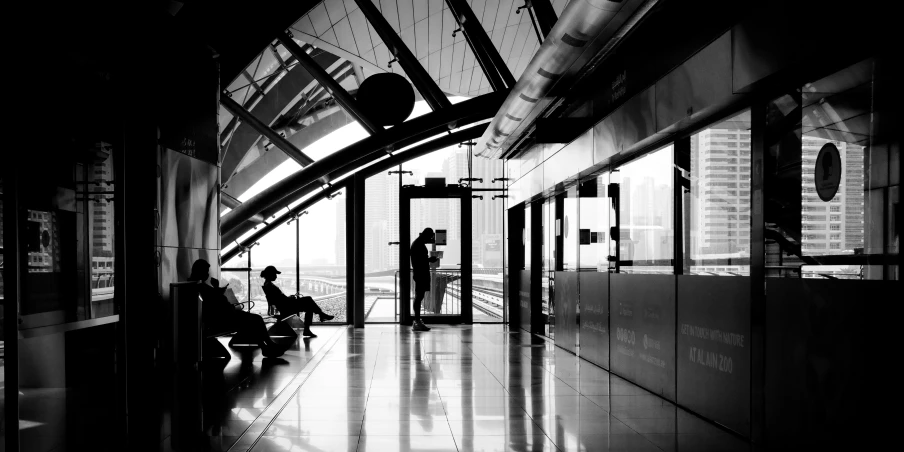 a couple in love on the train platform