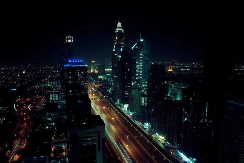 a view of an elevated city area from the top of a tall building