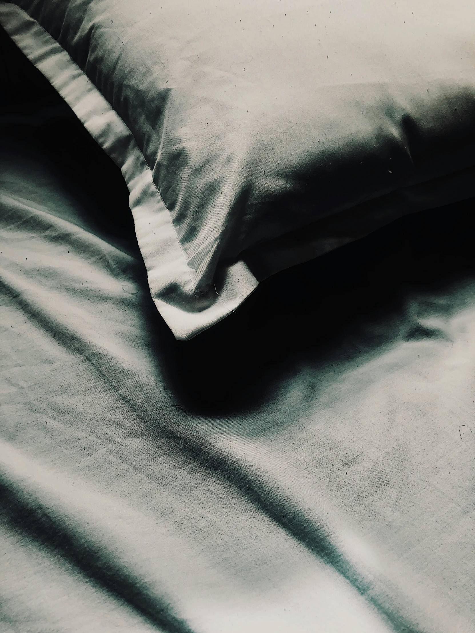 a close - up of two pillows lying on top of a bed