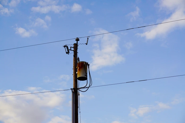 two wires on one pole are near the power pole