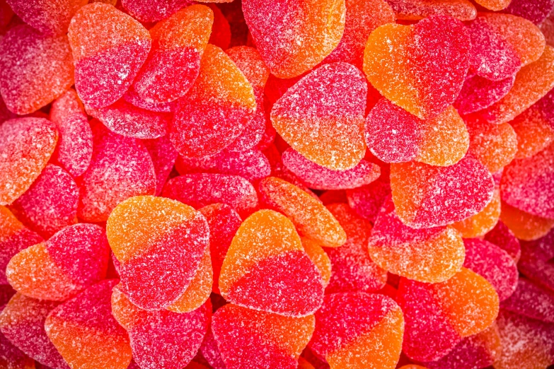 there is a lot of glitter heart candy