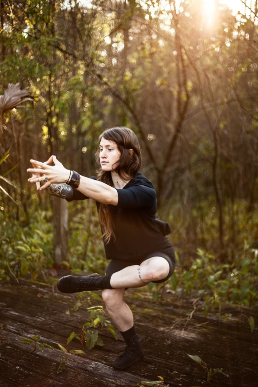 a woman in an unoned body is posing for a po