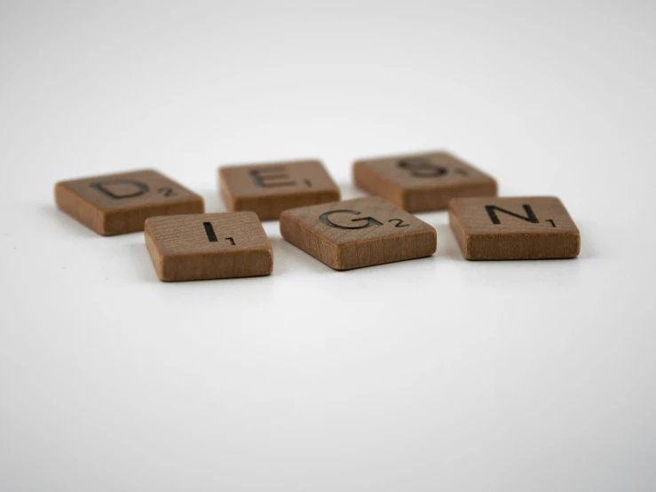 small wooden letters spell out the word garn