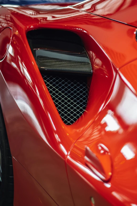 a close up of the front grill of a car