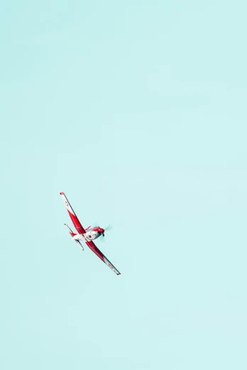 an airplane flying overhead, the view is clear