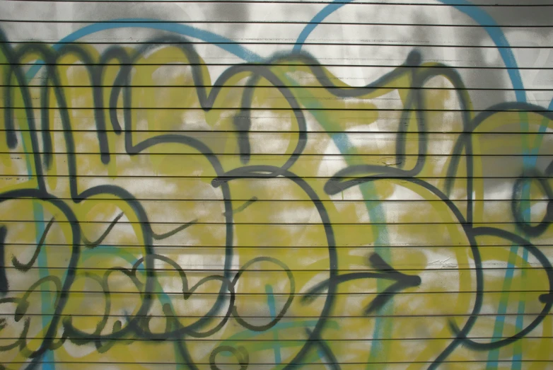 graffiti sprayed on the side of a garage door