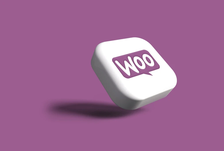 a square white on with the word woo on it