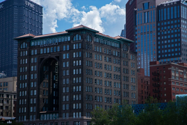 an old building that is standing in the city