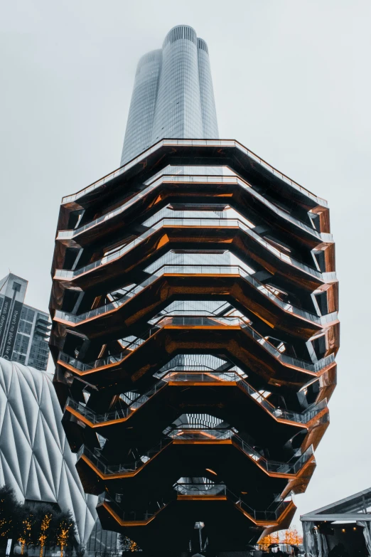 a tall building with many windows is shown