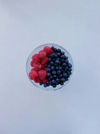 berries and blueberries arranged in a bowl
