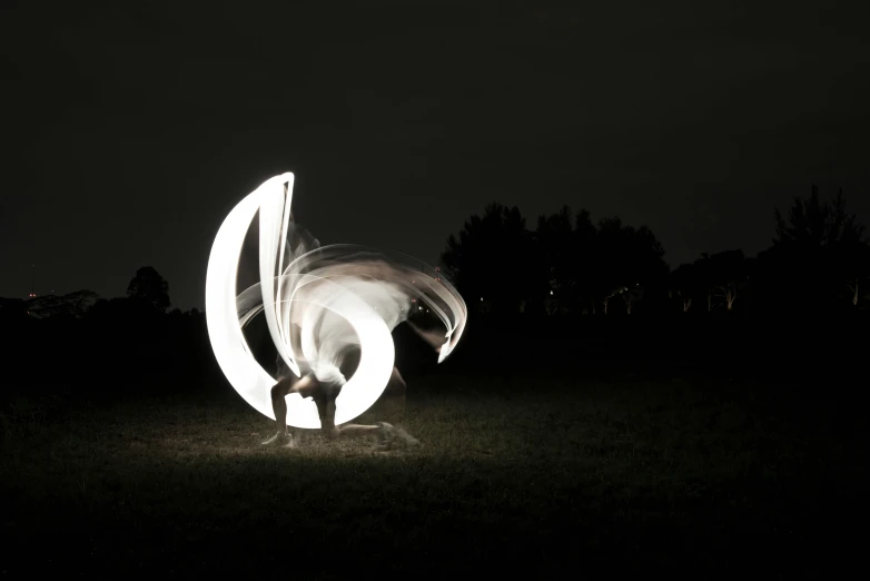 light painting of a man in silhouette