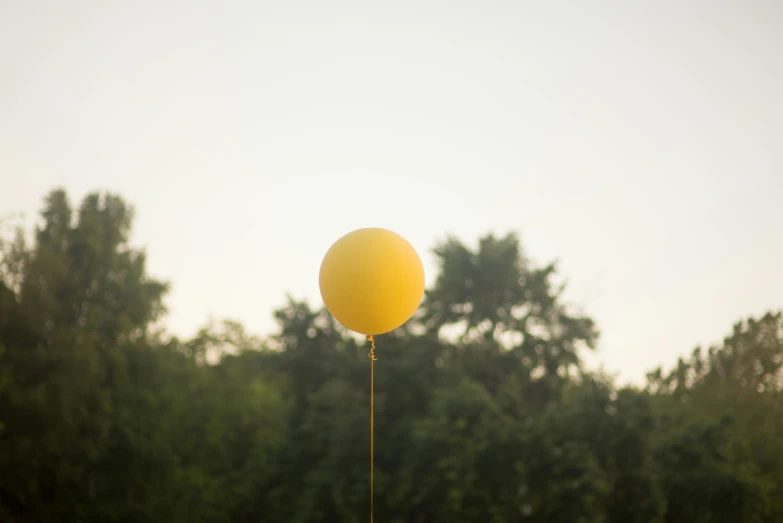 a large balloon in the air with a string around it