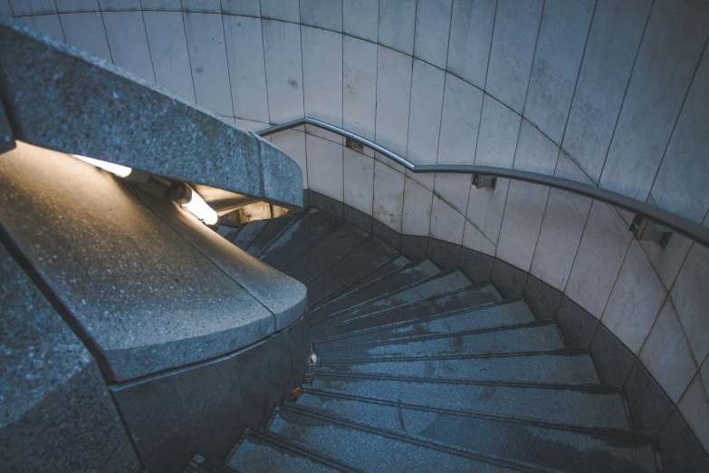 a very long set of stairs inside of a building