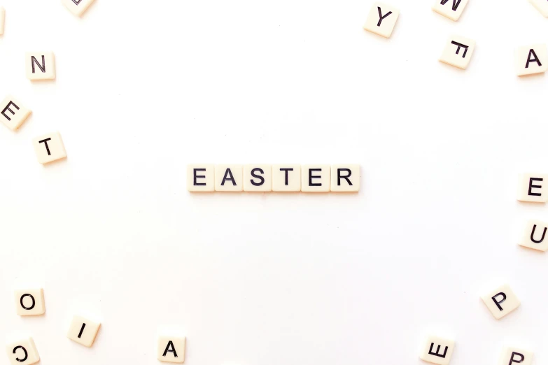 there is letters arranged and spelling out easter