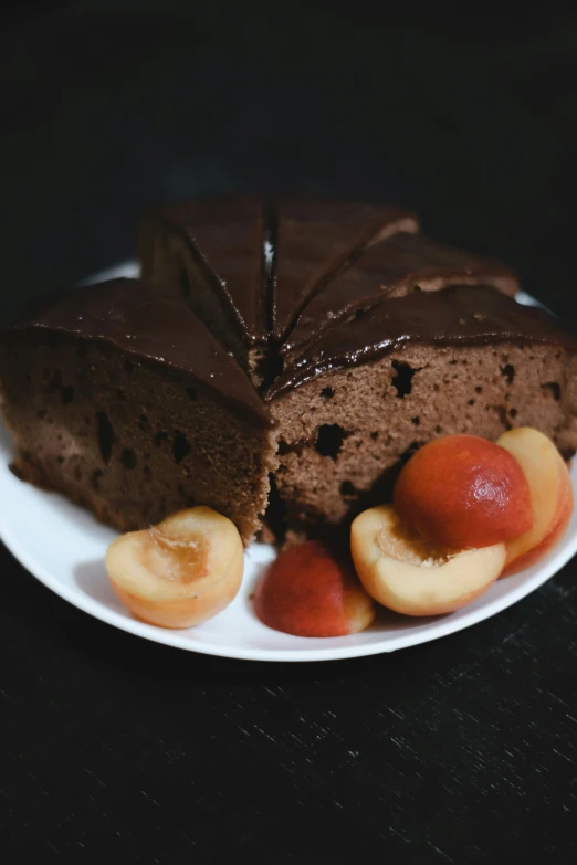 a close up of a plate with cake