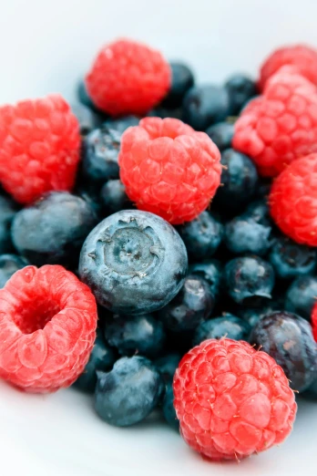 berries and blueberries piled on top of each other