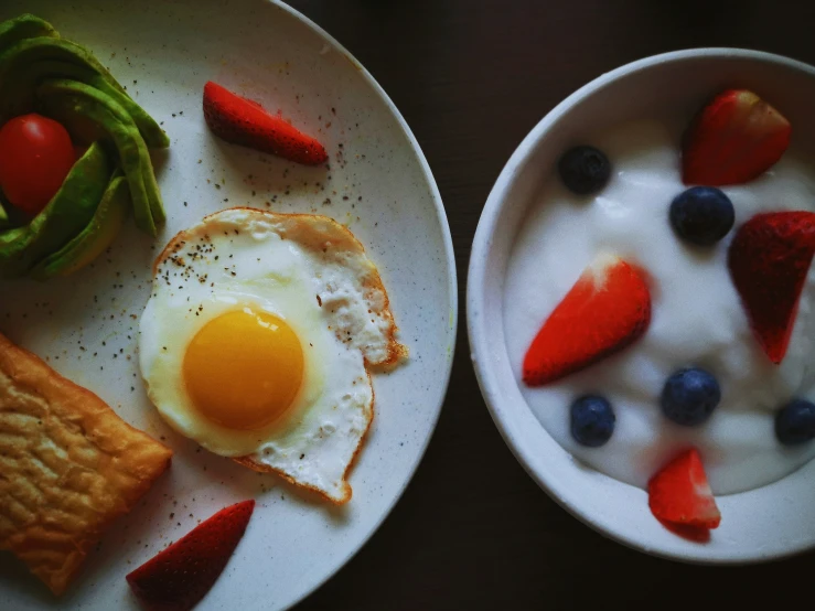 two plates filled with different types of food