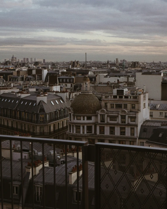 some buildings and water from a balcony