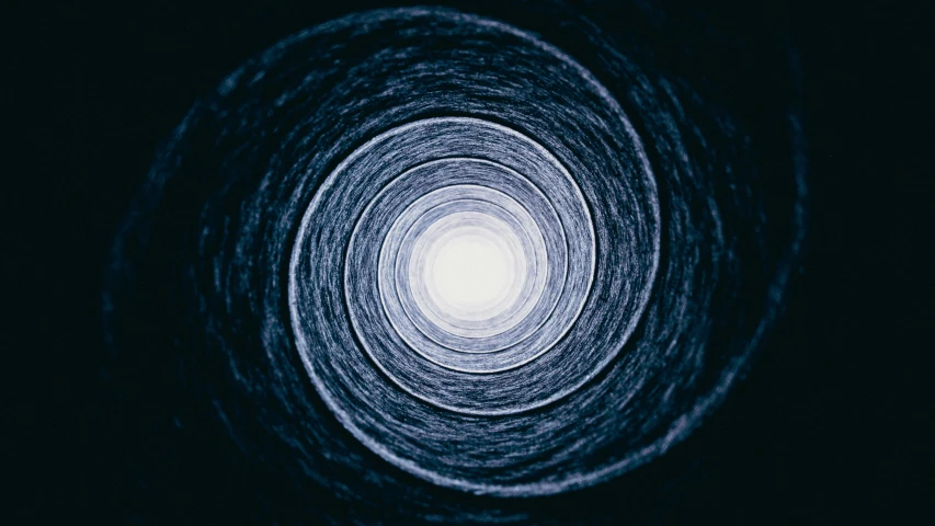 the light inside a circular hole in the night