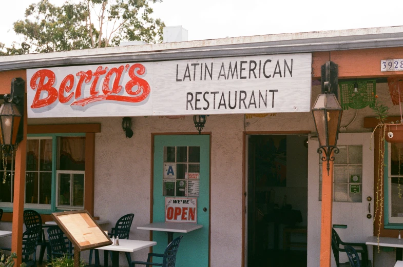 the front of the latin american restaurant is open