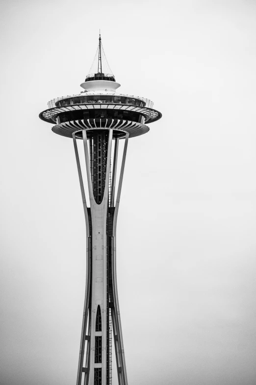 the space needle in seattle during winter