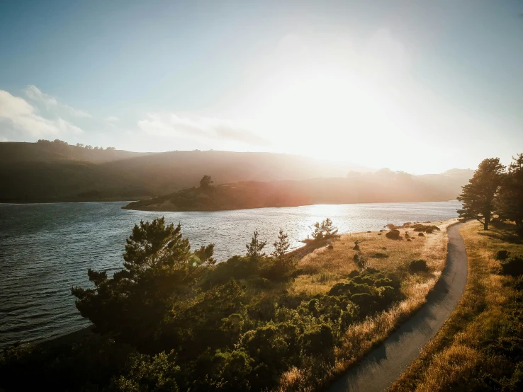 there is a dirt trail that goes to the water