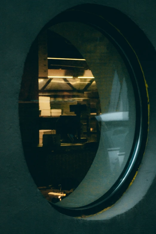 some black and white objects and reflection in a glass