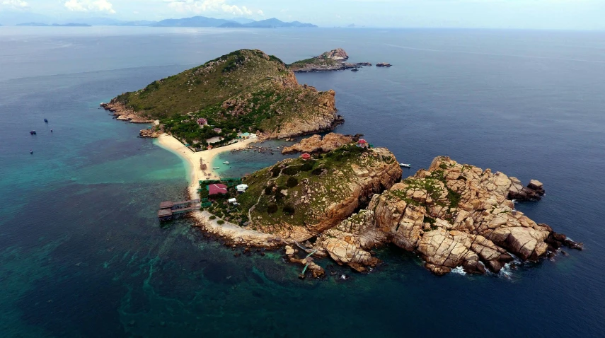 some very pretty small islands in the water