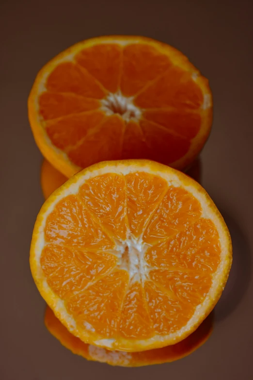 a close up s of an orange sliced in half