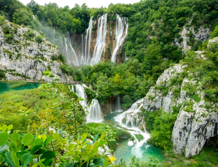 this po is taken from the side looking at a waterfall