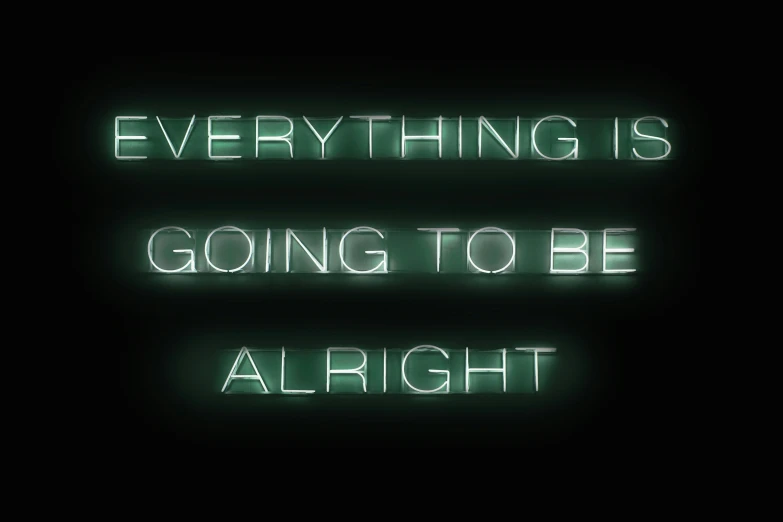 the neon inscription is green in the dark