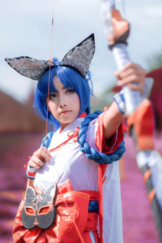 anime character is dressed up like a fox