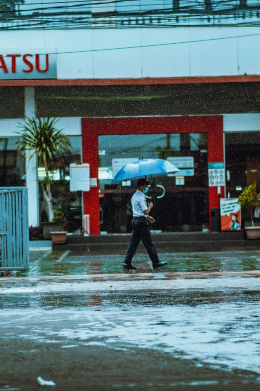 a person that is walking in the rain with an umbrella