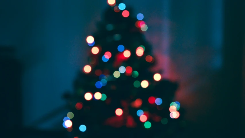 a christmas tree with bright lights inside