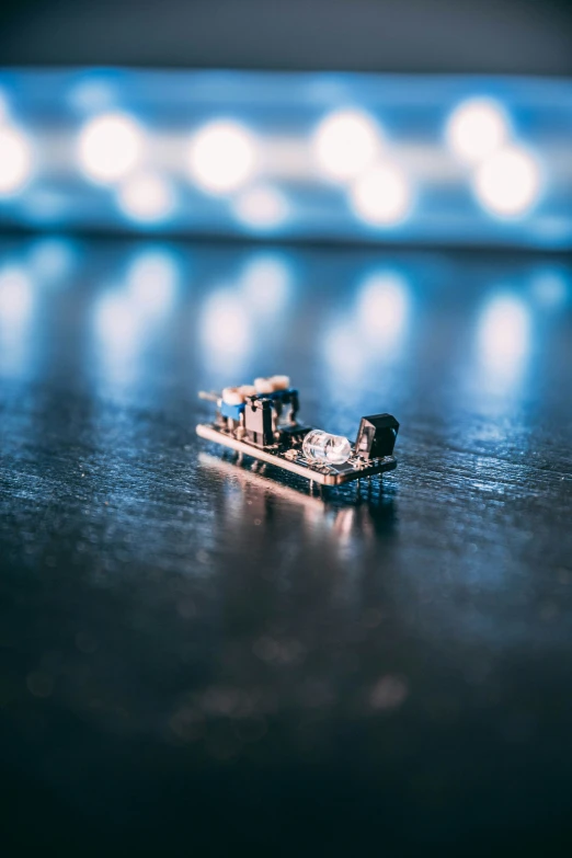 a small toy train set sitting on a table