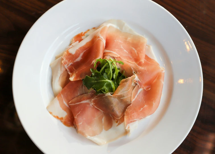 a plate of raw meat on top of a table